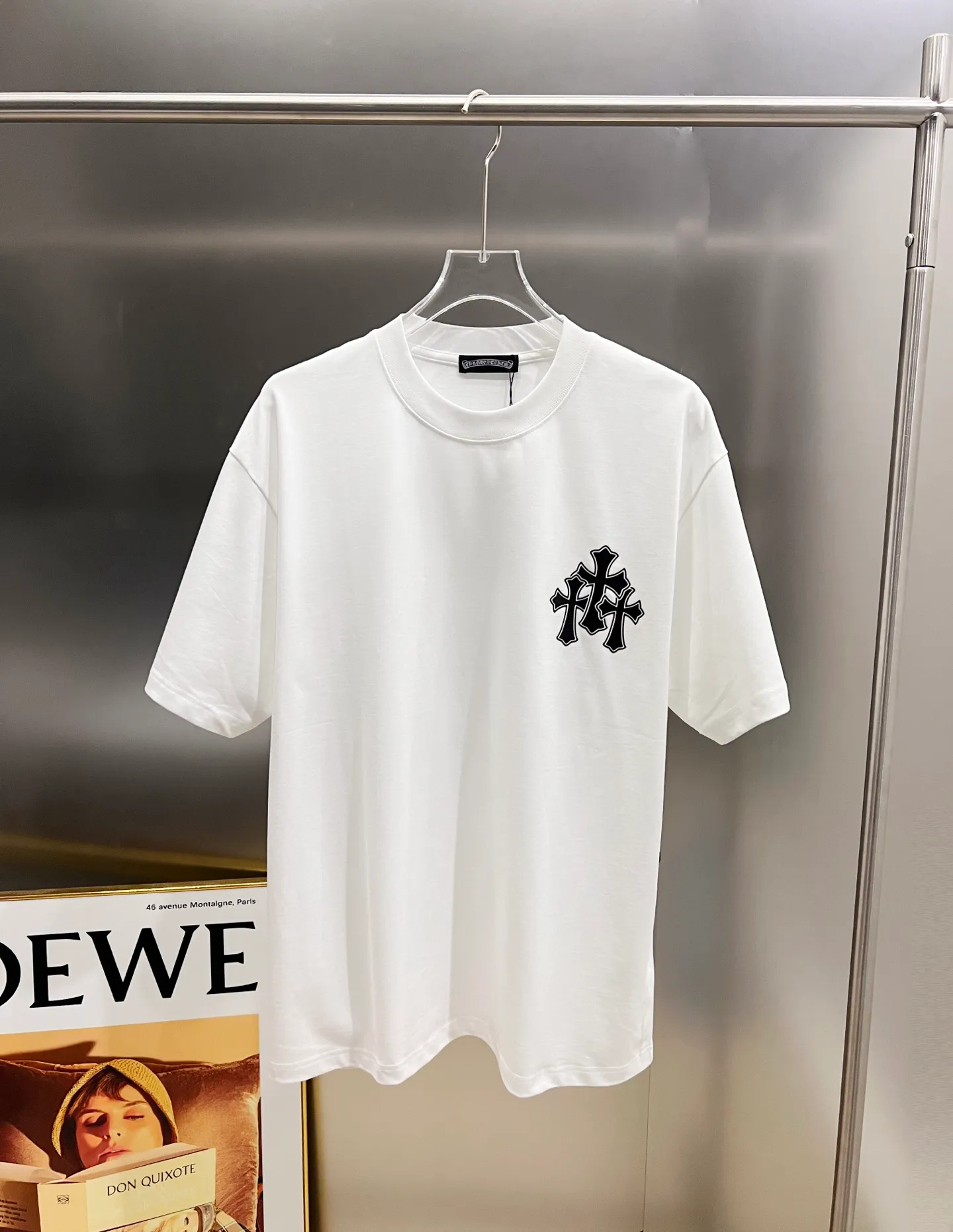 🅿️190 CH Crow 2025 Autumn and Winter New Short-sleeved T-shirt Cross foam design The real thing is great🔥Same size for men and women Loose version Size S M L XL XXL Five sizes Black White